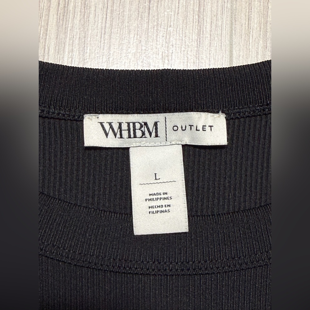 White House Black Market Black Button-Accent Tee - Picture 3 of 8